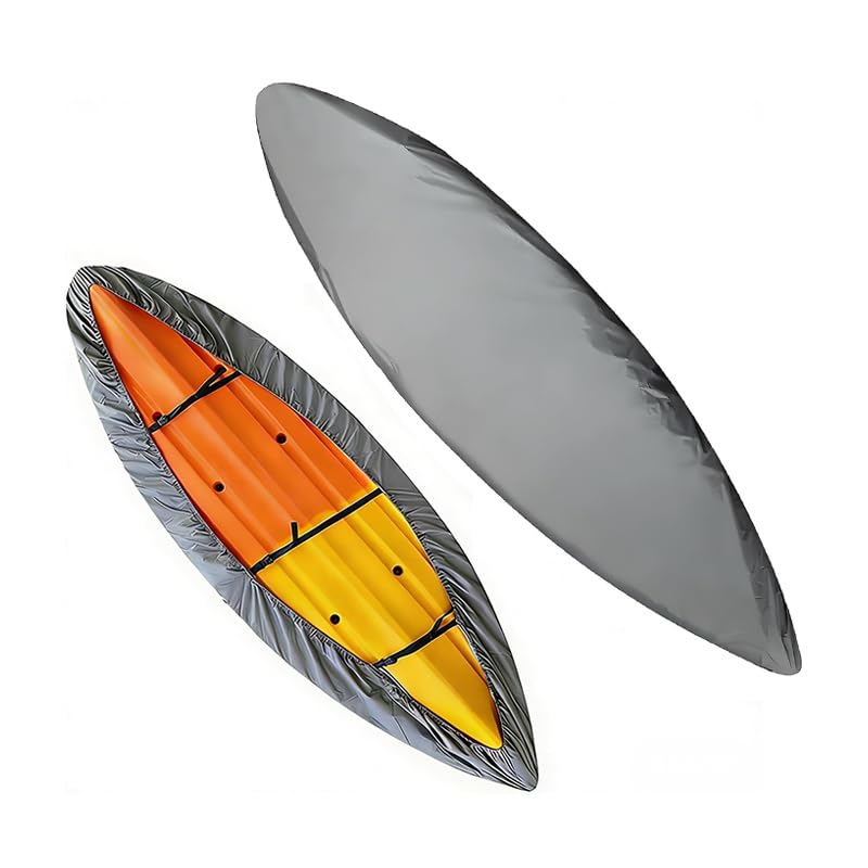 Kayak Cover for Ocean Kayak Frenzy, Kayak Canoe Fishing Boat Dust Covers for Outdoor Storage, Durable Oxford Fabric Canoe Cover, Great for Indoor & Outdoor,B Grey