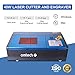OMTech 40W CO2 Laser Engraver, K40 Laser Etcher & Engraver Machine, 8x12 Desktop Laser Marking Etching Engraving Machine with Digital Controls Red Dot Exhaust Fan & Wheels for Wood Acrylic More, Blue