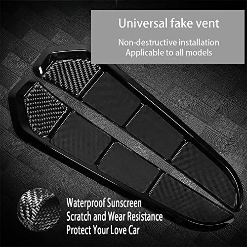 Image of Fender Side Vents Trim, Front Door Fender Protector Carbon Fiber Emblem Side Mark Stickers Decals Sports Decoration Lossless Installtion Accessories 12 inch