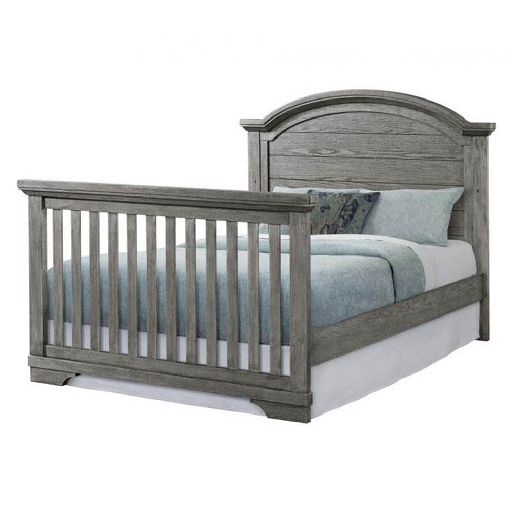 Pemberly Row Traditional Solid Hardwood Bed Rails in Brushed Pewter