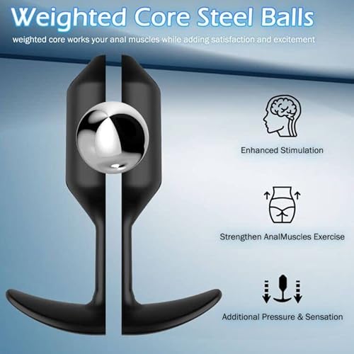 Anal Plug, Anal Balls With 3Pcs Premium Silicone Weighted Anal Plugs, Ultra-Comfortable 237/137/113-Gram Anal Butt Plug, Anal Plug Kit, Training Kit For Beginners Men，Anal Training Set #TOP1