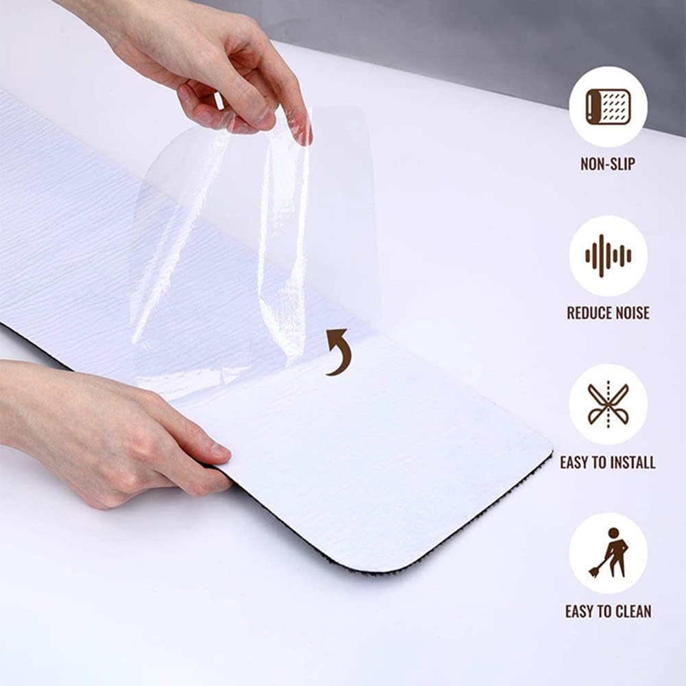 Non-Slip Carpet Stair Treads for Wooden Steps 8''X 30'' 15Pcs Peel & Stick Stair Treads Strips Safety Rug Runner Mats (8'' x 30'', Green)