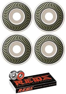 Spitfire Wheels 50mm Classics Skateboard Wheels with Bones Bearings - 8mm Bones Reds Precision Skate Rated Skateboard Bearings - Bundle of 2 Items