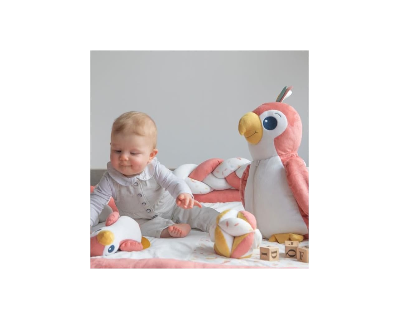 DOMIVA Nid ange Happy - Jersey 100% coton - Réglable - Blanc/Corail/Jaune - 80 cm