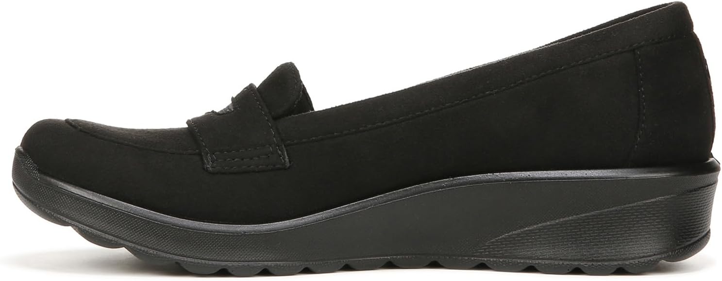 BZees Women's Gamma Slip On Comfort Loafer Flat Black 7 M