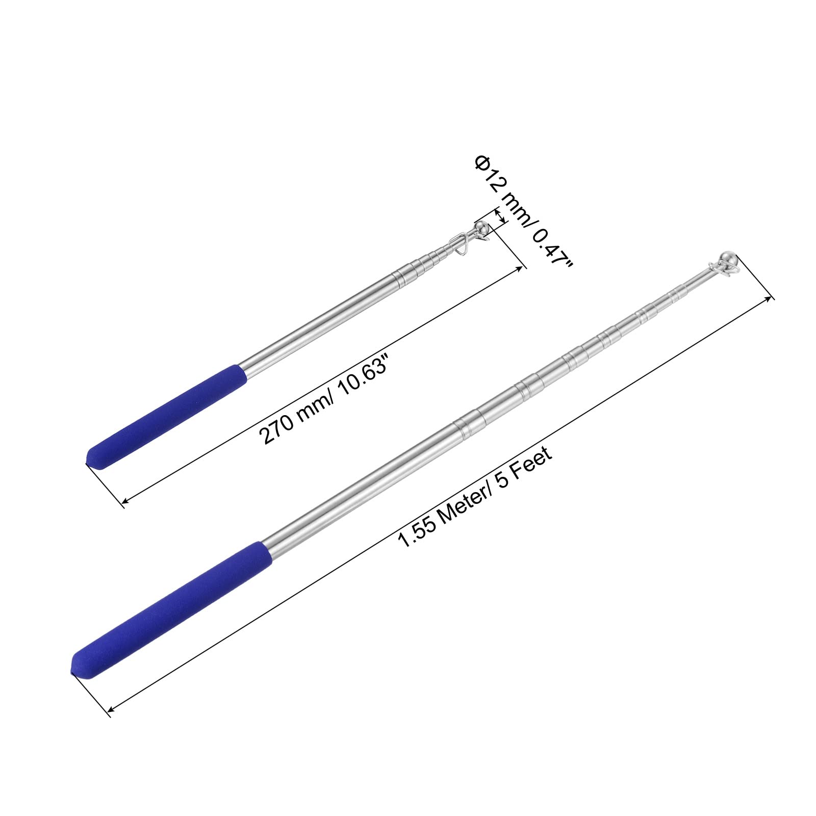 PATIKIL 3 Aste Telescopiche Portabandiera In Acciaio Inossidabile, Rosse, Estensibili Da 29 Cm A 1,6 M, 7 Sezioni, Con Due Fibbie, Per Guide Turistiche E Insegnanti