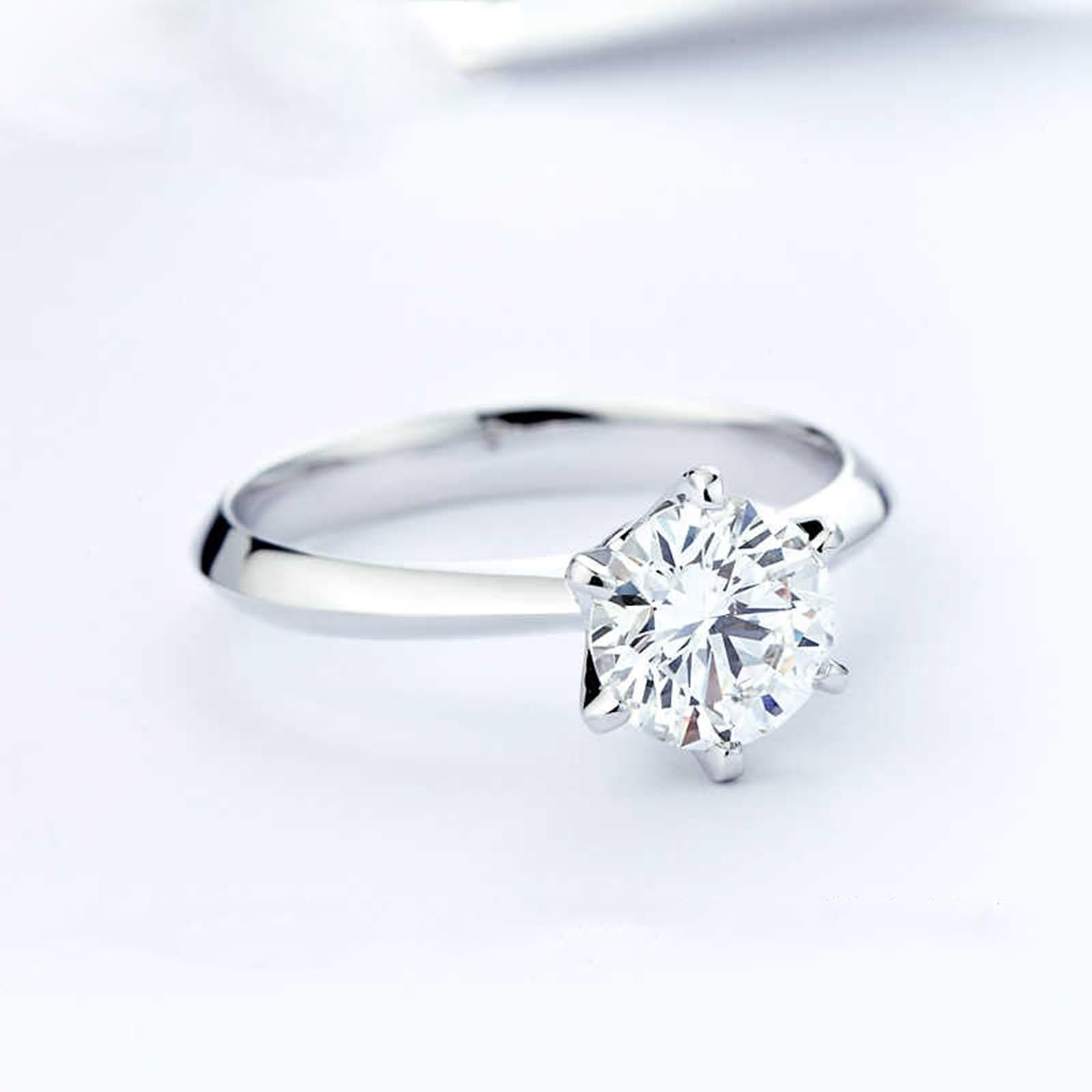 Anello di fidanzamento da donna, anello di fidanzamento con diamante oro bianco regali divertenti