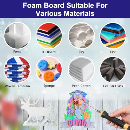 Hot Wire Foam Cutter Kit, 3-in-1 Electric Styrofoam Cutter with 3Pcs Hot Cutting Pen(4", 6", 8"), Foam Board Cutter with 9-36W Voltage Controller, for Cutting, Detail Handling, DIY Crafts - Image 5