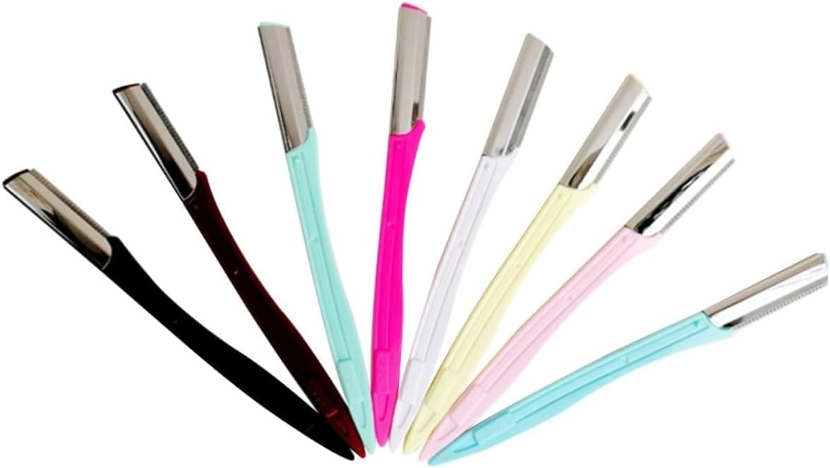 10Pcs Stainless Steel Eyebrow Razor Trimmer for Women Girls Makeup Tool