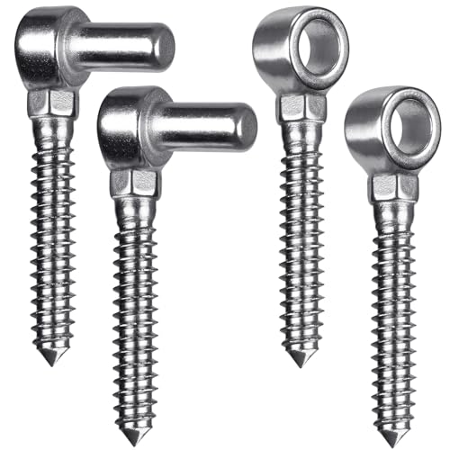 Image of Insaga Cast 304 Stainless Steel Gate Hinges 2Pack Lag Screw Hinge for Farm M16 Hook and Eye Hinges, Partial Thread Gate Hinge Bolts for Wood Cattle Livestock Gate for Fence