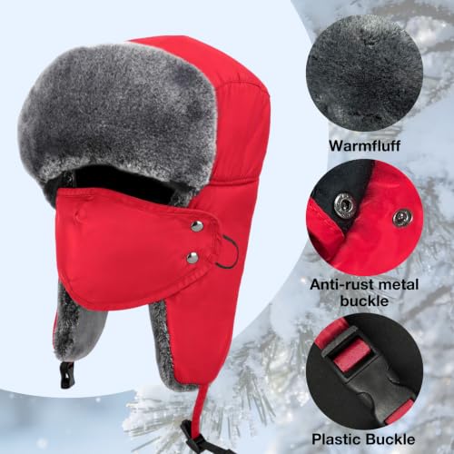 Image of mysuntown Warm Winter Hats for Women Men with Ear Flaps for Cold Weather