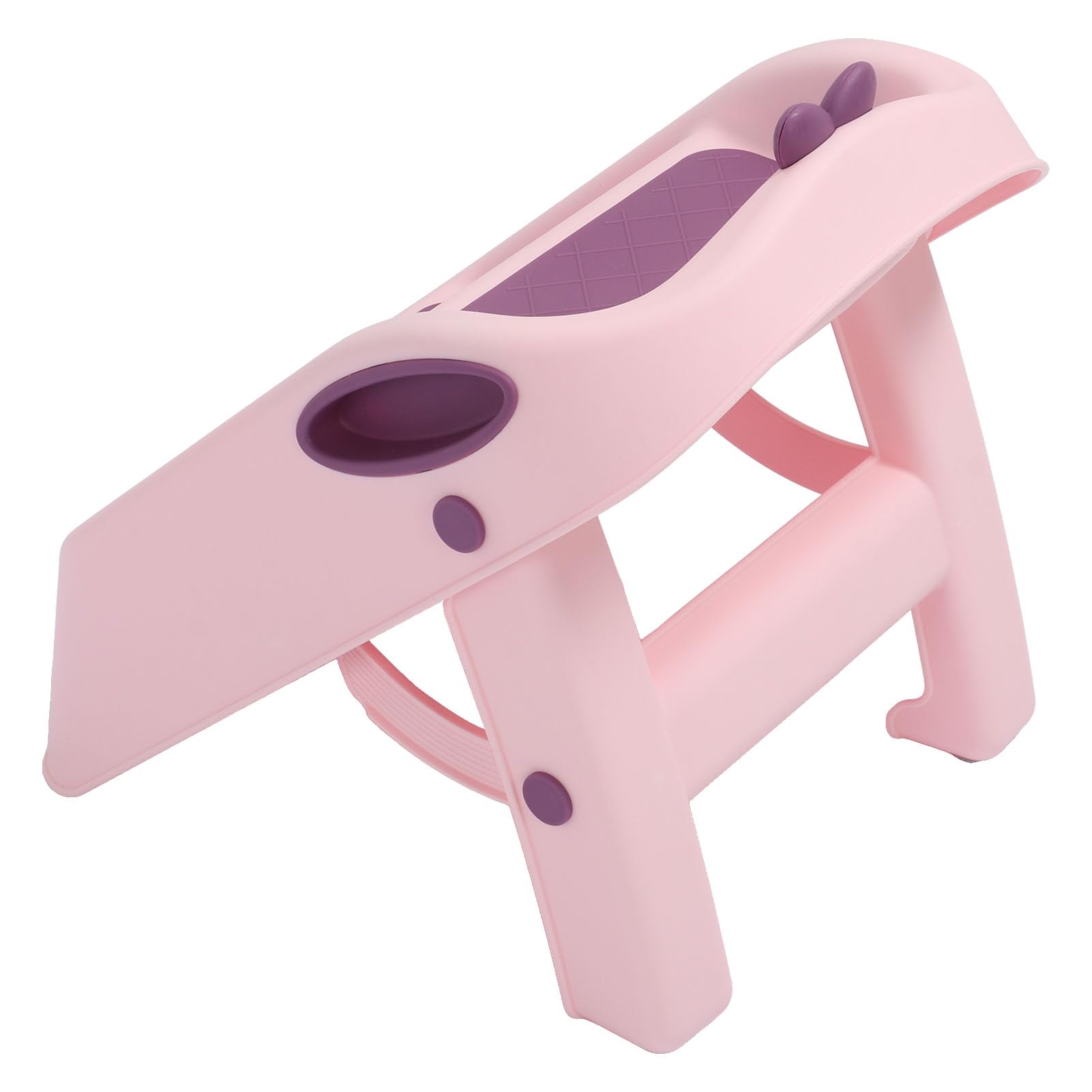 Cryfokt Taburete de Entrenamiento para IR Al Baño, 3 en 1, Seguro, Plegable, Taburete de Lavabo de 2 Escalones para Bebés, Baño de Plástico Amarillo para Niños Pequeños (Rosado)