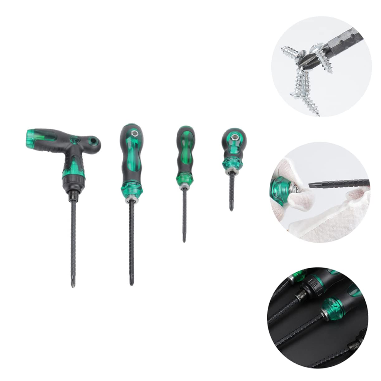 UKCOCO 8pezzi Cacciaviti Telescopici Cricchetto Cacciaviti Manuali Tre Funzioni Per Riparazioni Domestiche e Fai Da Te Include Manico Antiscivolo e Design Resistente