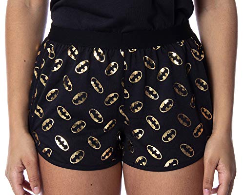 DC Comics Women's Batman Gold Foil Logo Racerback Tank and Shorts Loungewear Pajama Set4