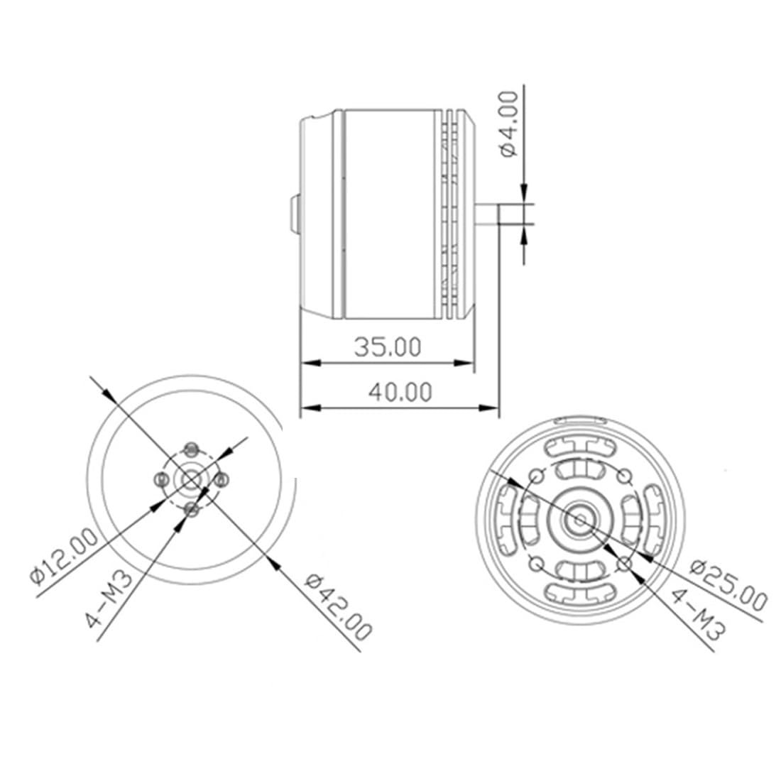 6S 3515 400KV Multi Rotore Ad Alta Efficienza Lunga Gamma di Resistenza Motore Brushless per 14-16 Pollici Elica RC Multicopter Quadcopter Drone