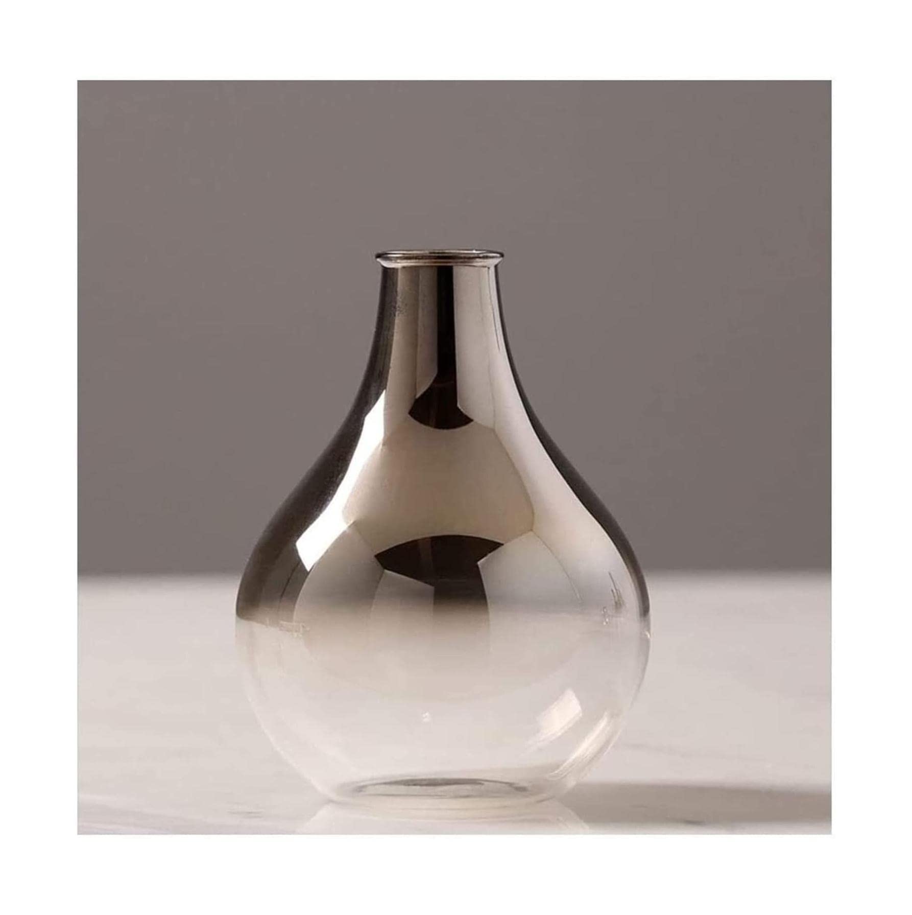 Ngdfgr As Known Fashion Electroplating Gradient Vase Glass Modern Light Luxury Flower Vases Table Decor Bookshelf Entryway Mantel Dried The Vase Decoration (C),C
