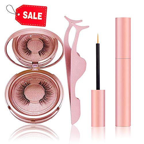 Magnetic Eyelashes with Magnetic Eyeliner - Magnetic Eyeliner and Eyelashes No Glue Silk Magnetic Lashes and Magnetic Eyeliner Natural Look Reusable Eyelashes Eye Liner (Diamond ZG-1)