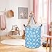NTAOHAMPER Kids Laundry Hamper,Blue Laundry Basket,Baby Nursery Hamper,Waterproof Toys Storage Bin,Clothes Organizer,Gift Basket,Room Decor(Daisy)