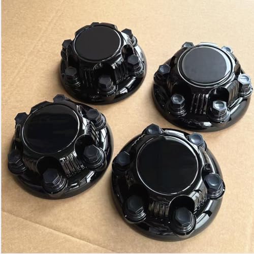 4 for Chevy Silverado 1500 Tahoe Avalanche,6 Lugs Hub Center Cap 7-1-4 Chrome #15067580#15067578 (Gloss Black 4pcs)