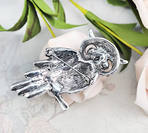 Image of Gyn&Joy Womens Crystal Rhinestones Perched Owl Bird Brooch Pin