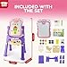 TOY Life Toddler Easel for Girls, Double Sided Adjustable Art Easel with Painting Accessories for Toddler Girl 2-4 Years, Magnetic Rotatable Drawing Chalkboard for Kids Ages 4-8 -Pink