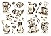 dekodino® Wandtattoo Kaffeetassen und Kaffebesteck Set Küchen Esszimmer Deko
