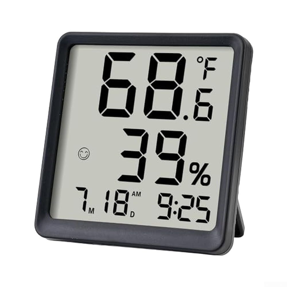 Termómetro Digital Interior con Higrómetro LCD 3,34 Pulgadas - Monitor Temperatura Humedad para preciso para Hogar Oficina Sótano - para montaje Magnético Pared para mesa - para rango -9,9°C a 60°C