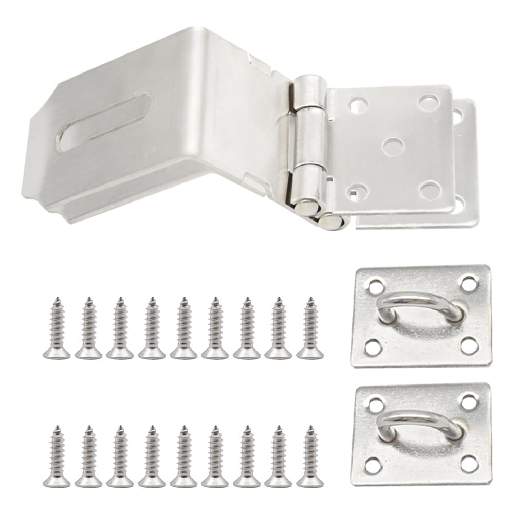 Litensh Serratura Ad Angolo Retto A 90 Gradi Con Manopola A Chiave, Serratura A Chiave, Serratura Per Capannone, Serratura Per Porta, Chiavistello, Piccola Cerniera Con Lucchetto E Chiavi 3 Inch