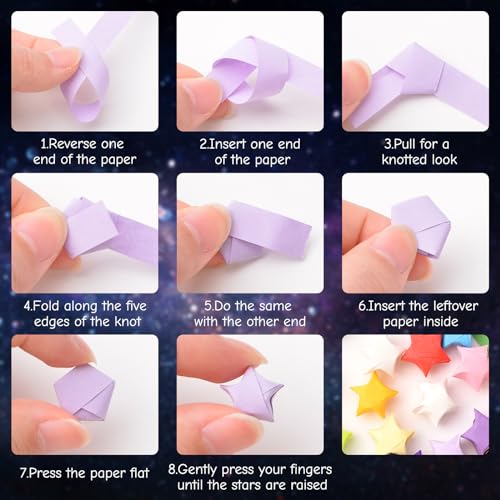 URROMA 2700 Pcs Colorful Star Paper Strips - Image 3