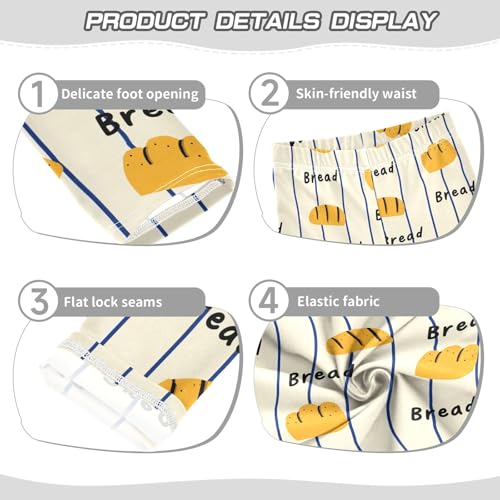 Cute Simple Bread Girls Leggings Soft Comfortable Athletic Leggings Dancing Pants for 4-10 Years3