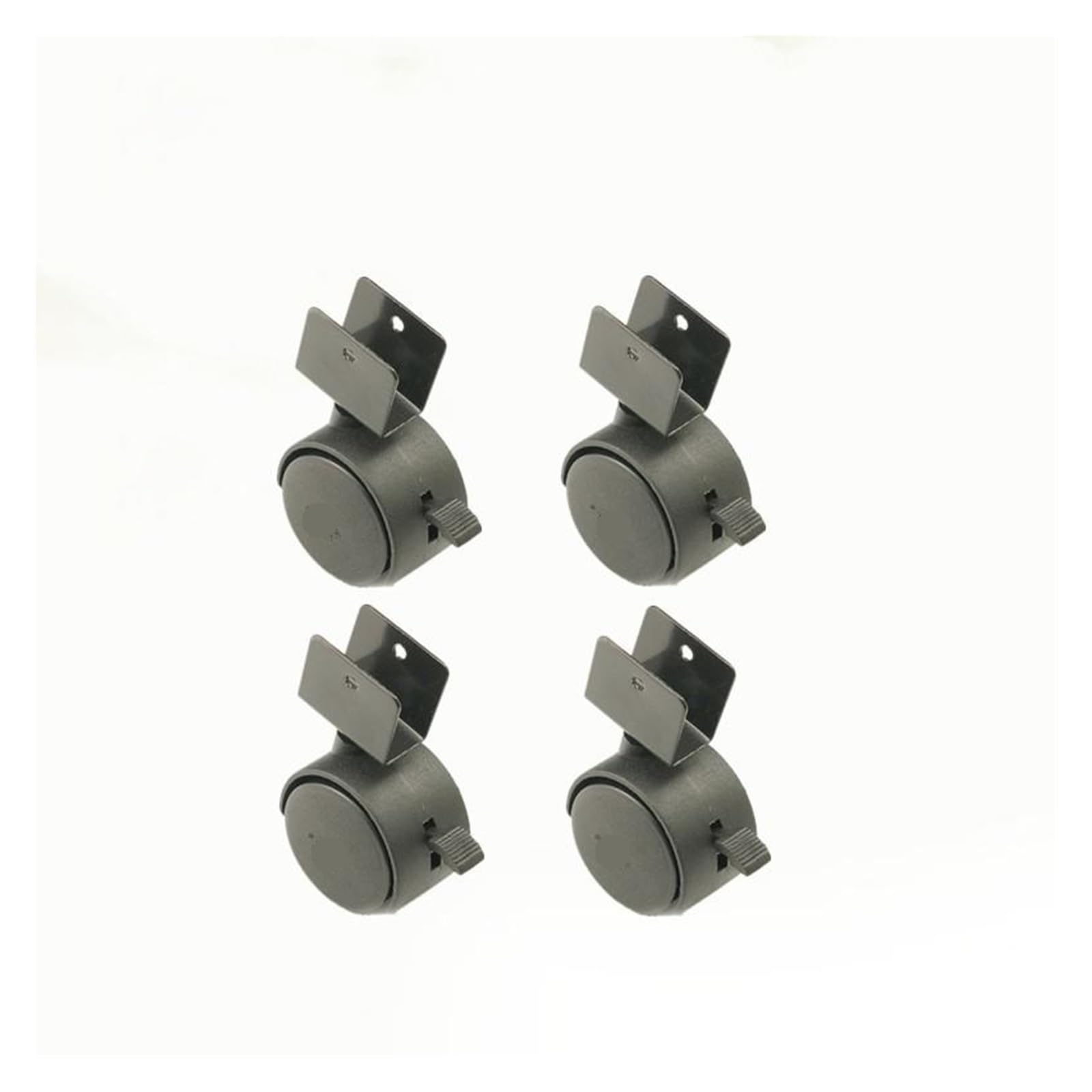 MXXDMOPD 4 Pieces/lot 1.5 inch Plywood Wheel clamp 25mm Plate Furniture Caster with Brake Plastic Silent