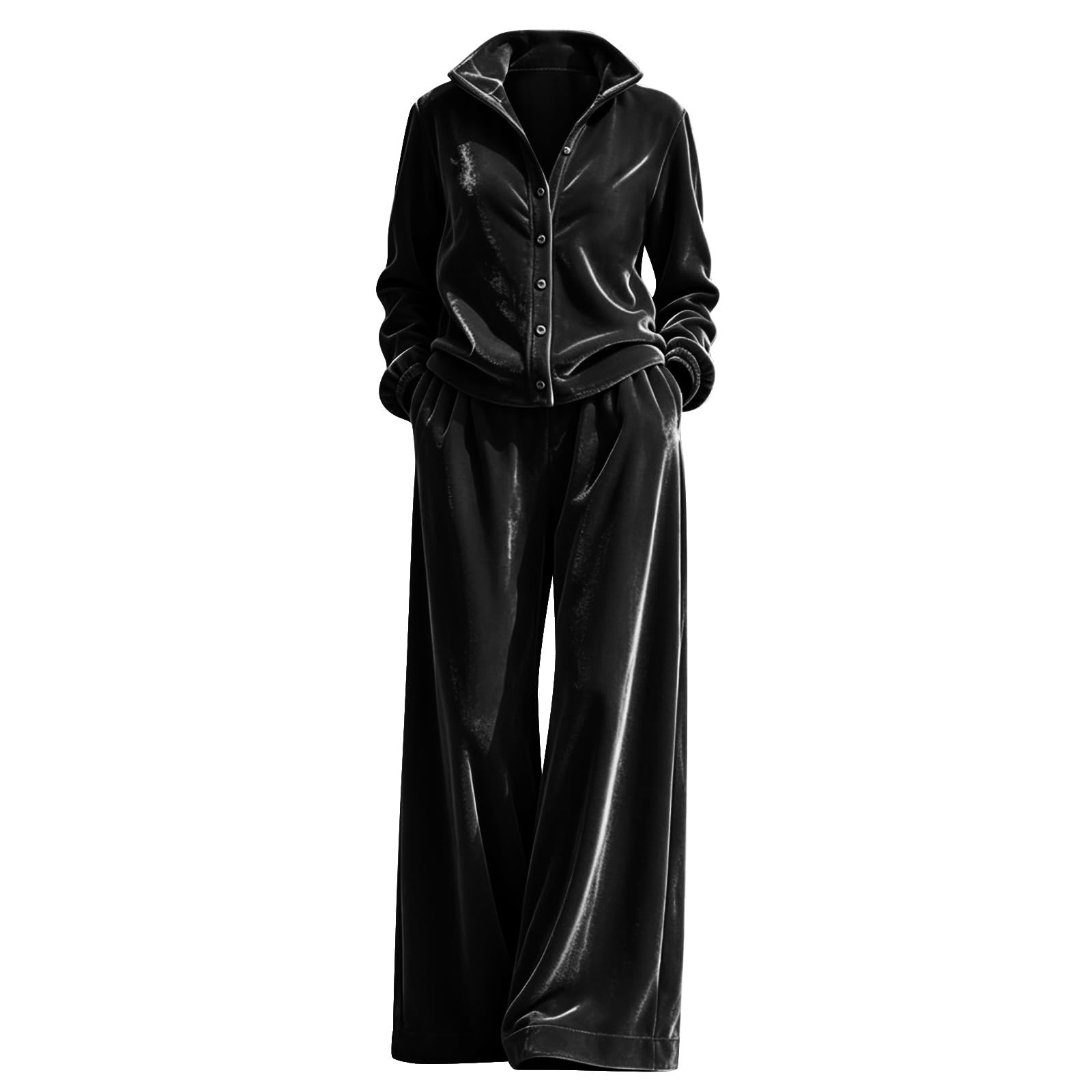 Completo Sportivo Donna 2 Pezzi Completi Palestra Manica Lunga Scollo a V Tuta Sportiva Completo Da Ginnastica Elegante Set Top E Pantaloni a Gamba Larga Tute Per Jogging Yoga Fitness Da Casa Autunno