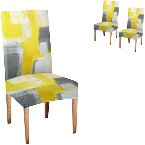 Miniatura 125 de TOMWISH Fundas para Sillas De Comedor 6, Fundas para sillas de comedor, pintura de arte abstracto, funda extraíble elástica de elastano para silla