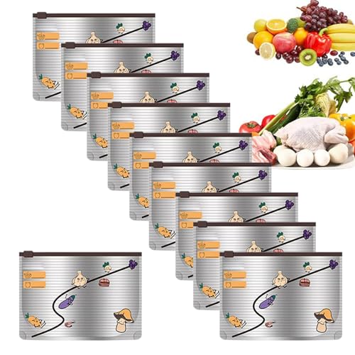 Bolsas de aluminio reutilizables – Envolturas al vacío con cremallera vertical | Bolsas de aluminio reutilizables verticales para congelador – para embalaje de alimentos, despensa, refrigerador