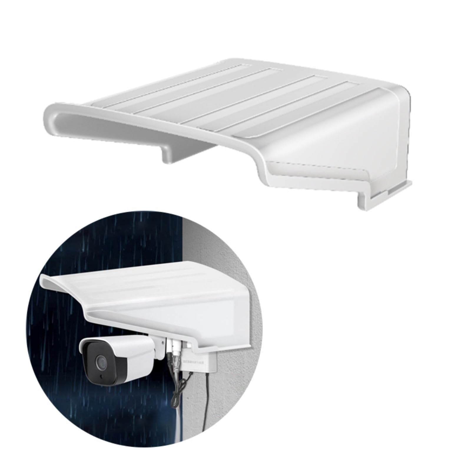 Generisch Outdoor-Kamera-Abdeckung,schützendes Dach,Outdoor-Kameraschutz, staubdichter Sonnen-Regenschutz für Kamera Bullet Kamera schützendes Dach,Ring Kamera wetterschutz,Sicherheitsabdeckung（Weiß）