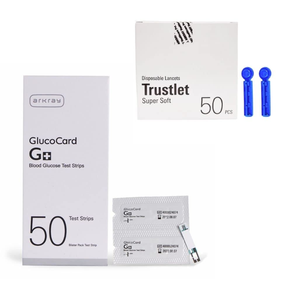 Arkray Glucocard G+ 50 Blood Glucose Test Strips with 50 Lancet Combo | Individually Packed (B09ZXX5DKT) Amazon Price History, Amazon Price Tracker