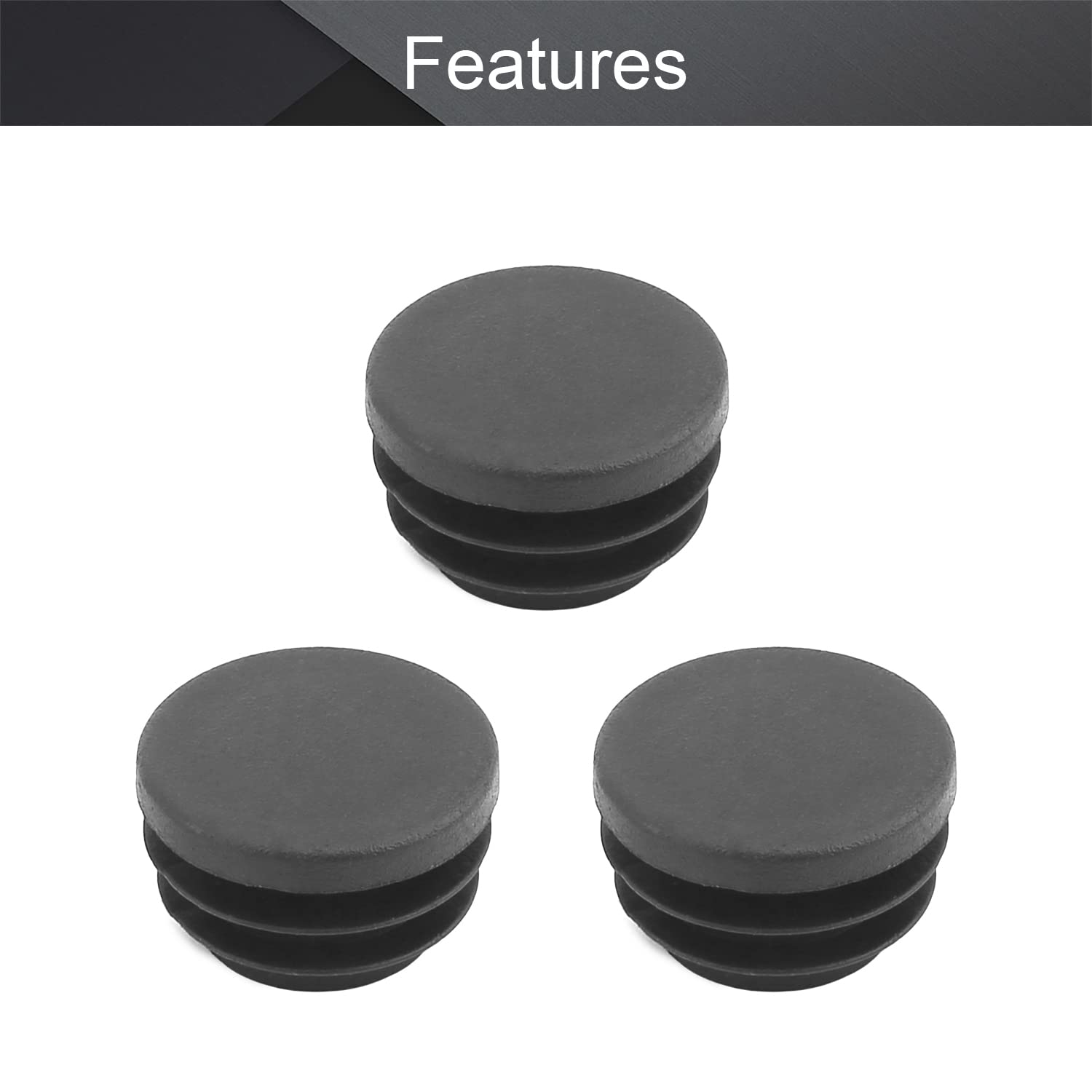 AHANDMAKER 20 Stück PVC Endkappen - 22mm Innendurchmesser, Schwarz