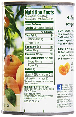 Del Monte Garden Quality Canned Apricot Halves, 15.25 Ounce