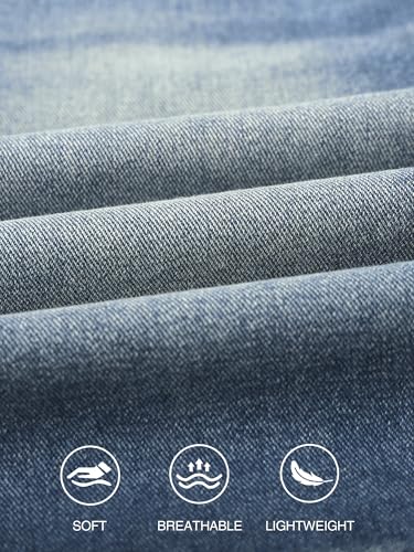 Image of PLEPAN Mens Super Baggy Jean Shorts 12 inch Vintage Loose Fit Wide Leg Long Jorts Y2K Streetwear Below Knee Denim Shorts