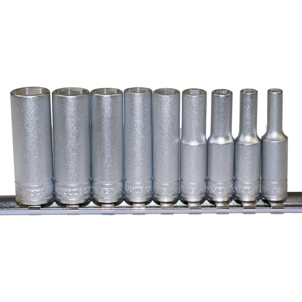 Teng  M1407 Deep Socket Clip Rail Set Of 10 Metric 1/4In Drive Tenm1407 from B&Q