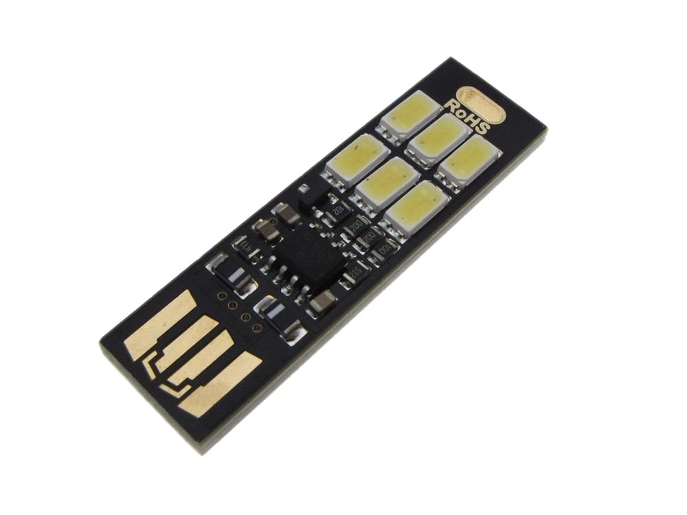 USB Night Light Pocket Dimmer Touch LED Lamp 6 LED - Cool White