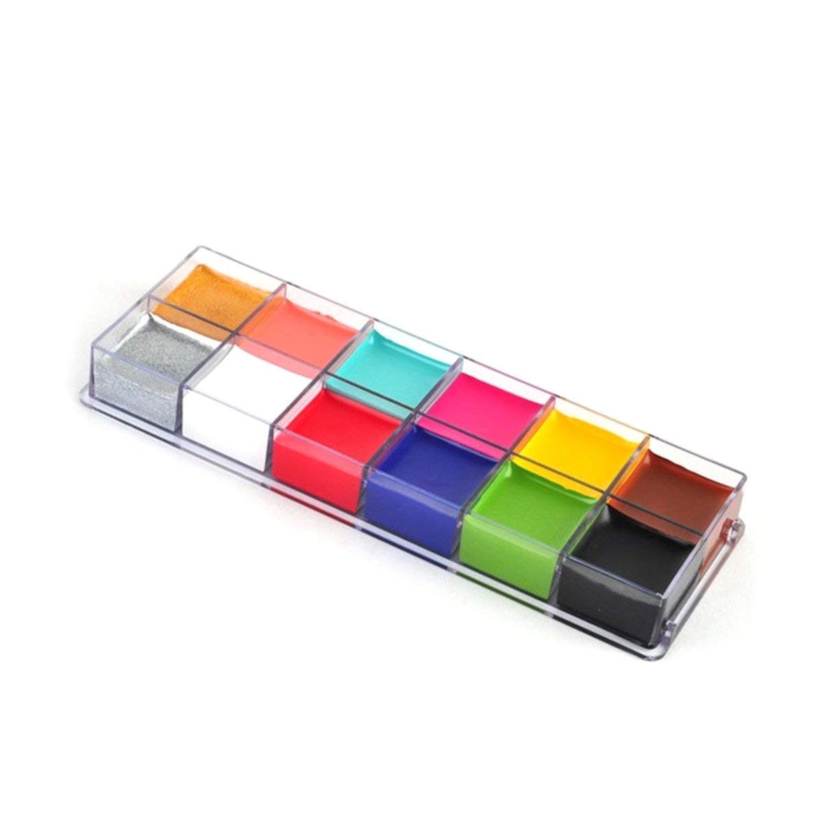 مجموعة طلاء الوجه الاحترافي القابلة للغسل لمكياج الوجه من 12 لون ا لوحة تلوين الوجه إيماجيك فلاش للأطفال والكبار Amazon Ae