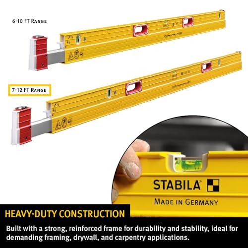 Image of STABILA Type 106T Extendable Plate Level, Adjustable 7-12 ft Range, Cat. Number 35712