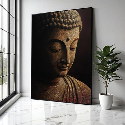 Tableau Bouddha méditatif toile 80x110cm : sublimez un mur vide avec une déco zen