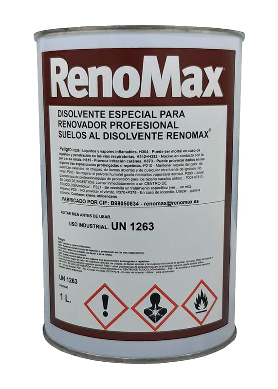 Renomax - Disolvente para Resinas de Hormigón Impreso | Mejora la Aplicación y Durabilidad, Compatible con Resinas al Disolvente | Resina Hormigon, Suelos Porosos y Exteriores, Fácil de Aplicar | 5L