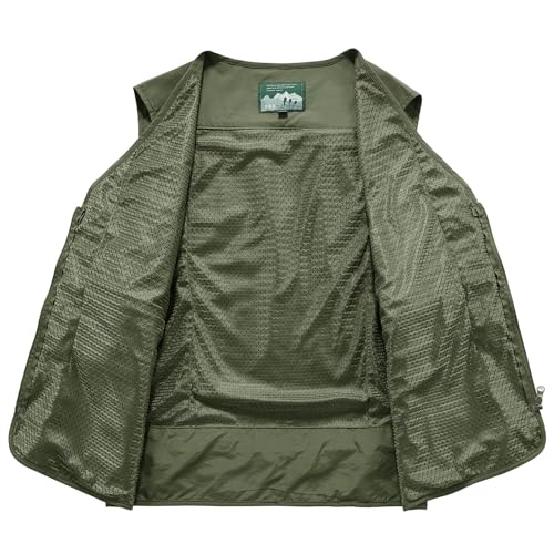 Mens Tactical Vest Hiking Cargo Vests Big and Tall Outdoor Vest Zip Up Sleeveless Jacket with Multi Pockets3
