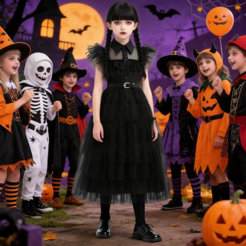 Disfraz de princesa negro para niñas talla 120 (5-6 años) miniatura 4