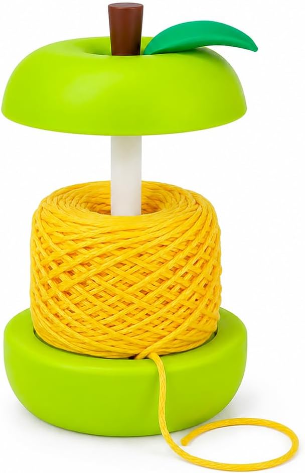 Apple-Shaped Portable Yarn Holder Stand for Knitting, Crocheting (Red)