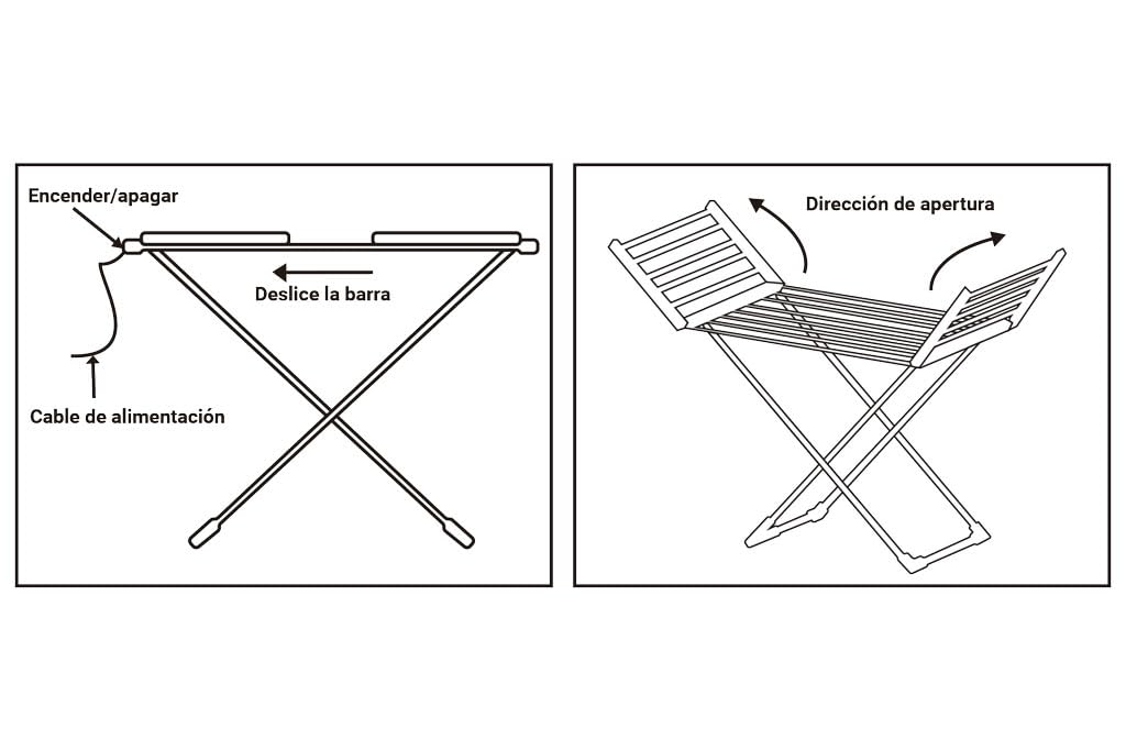 Cofan Tendedero Extensible Eléctrico | 220W | Modelo Sahara | Fabricado en Aluminio | Medidas: 148 x 52 x 108 cm