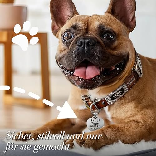 Personalisierte Hundemarke – 52 Hunderassen Vorlagen – Herzförmige, Wasserdichte Identifikationsmarke für Hunde